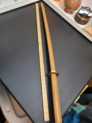 40" JAPANESE Samurai NATURAL WOOD Training KATANA SWORD Cosplay Bokken Kendo - Image 1 of 4