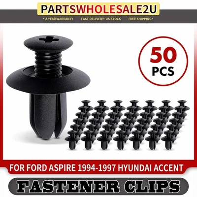 Clip de retención de nailon 50x 8 mm tipo tornillo con extremo abierto para Ford Aspire 1994-1997 Foto 1 de 4