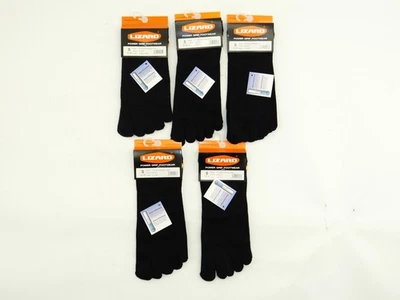 Zehensocken Socken 5 Paar LIZARD X-TOES MID Schwarz CoolMax Five Fingers Toe S