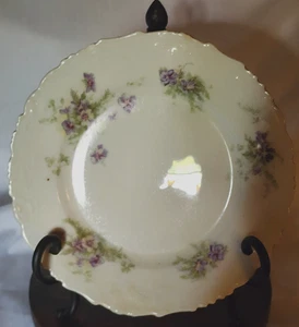 Lila Blumen handbemalt überbackene Teller 8" - Bild 1 von 5
