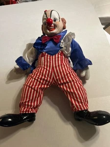 Enesco porcelain clown 19" musical vintage clown doll - Picture 1 of 7