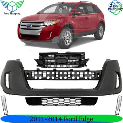 Front Bumper Cover Fascia & Grille Assembly Kit For 2011-2014 Ford Edge Foto 1 de 4