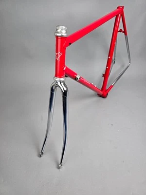 Rahmen Set Bernd Herkelmann vintage retro frame 1990 red 54 cm steel chrome - Bild 1 von 4