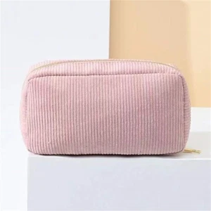 Corduroy Pen Case Large Compartment Pencil Bag Travel Makeup Bag for Student - Picture 1 of 12