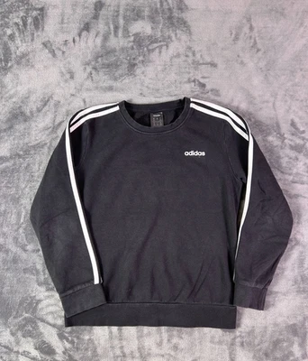 Adidas Women’s Medium Black Crewneck Sweatshirt 3-Stripes Pullover Logo - Image 1 of 4