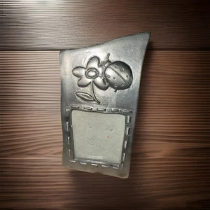 Vtg Mini Ladybug Pewter Picture Frame! 2.5” X 4” Cute Retro - Picture 1 of 5