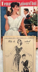 FEMMES D'AUJOURD'HUI n° 656 du 28 Novembre 1957 ancienne revue + patron couture - Imagen 1 de 10