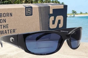 COSTA DEL MAR shiny black/gray HAMMERHEAD polarized 580P sunglasses NEW! - Picture 1 of 11
