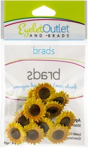 Eyelet Outlet Shape Brads 12/Pkg Sunflower - Picture 1 of 3
