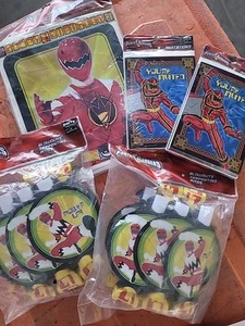 Power Rangers Party Kit Banner Blowouts 16 Invitations 16 USA Ship Htf New - Picture 1 of 9