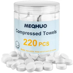 220 Pcs Compressed Towels, Portable Compressed Towel Tablets, Mini Compressed - Picture 1 of 7