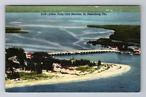 San Pietroburgo FL - Florida, Aerial Johns Pass, spiagge del Golfo, cartolina d'epoca - Foto 1 di 2