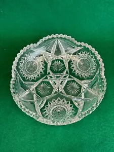 Antique American Brilliant ABP Cut Glass Round Candy NUT Dish - Picture 1 of 4