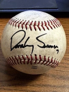 DANSBY SWANSON 2 SIGNED AUTOGRAPHED OAzL BASEBALL! Braves, Cubs! USED! - Picture 1 of 2