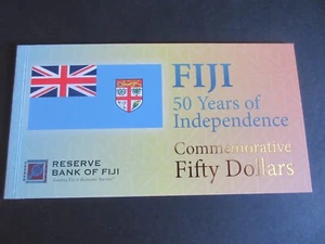 FIJI PNEW, $ 50 POLYMER 2020, 50 JAHR UNABHÄNGIGKEIT, BANKNOTE & ORDNER, UNC - Bild 1 von 6