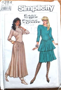 PATRÓN SIMPLICIDAD 8284 VESTIDOS MISSES/PEQUEÑOS TALLAS 8 10 12 14 VINTAGE SIN CORTAR - Imagen 1 de 2
