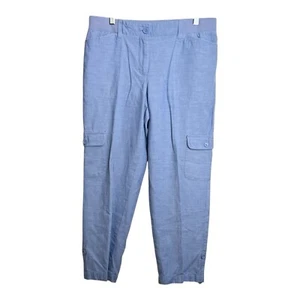 Pantalones de carga cortos con puños de cambray azul claro Talbots para mujer talla 6 100% algodón - Imagen 1 de 8