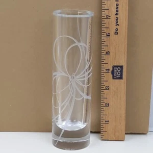 Lenox Kate Spade Bud Vase Crystal Glass Bow Ribbon Etched Art Home Decor - Picture 1 of 6