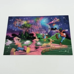 WALT DISNEY WORLD LENTICULAR POSTCARD MICKEY And Friends Rare Unposted - Picture 1 of 9