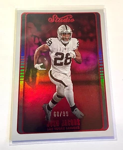 Raiders Josh Jacobs neuwertig 2022 Panini Studio rot parallel #68/99 - Bild 1 von 1