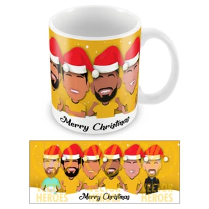 Wolves 2024-25 Christmas Mug Cup Vector Heroes Wolverhampton Santa Hats - Picture 1 of 1