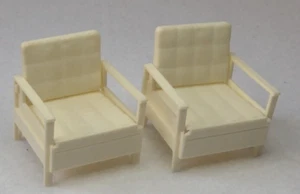 Liddle Kiddle Snap Happy Furniture Chairs White Set Of 2 - Picture 1 of 6