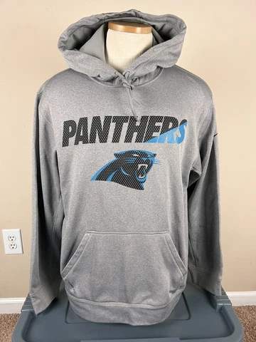 Nike Therma Fit NFL Carolina Panthers Gray Hoodie Sweatshirt Men’s Size L Cover