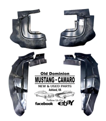 1967-1968 Mustang Front & Rear Splash Shield with Rubber Seal - Kit Foto 1 de 4