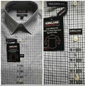 Kirkland Signature Men's Tailored Fit shirt Non Iron size 16-32/33 -NWT