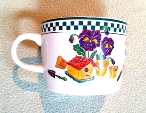 Taza de té GARDEN - Taza de café de firma, casas de flores y pájaros 6 onzas - Imagen 1 de 5
