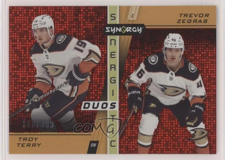 2021-22 Upper Deck Synergy Red 188/299 Troy Terry Trevor Zegras #SD-16 Rookie RC