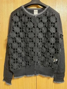 Cárdigan ANTIPAST Mezcla Lana Encaje Cuello Redondo Gris Usado Buen Estado - Imagen 1 de 9