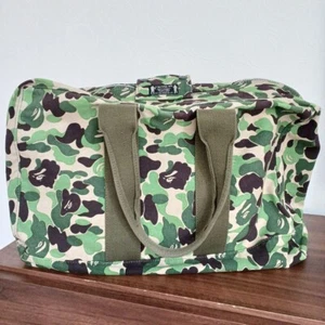 PORTER & APE A Bathing Ape Duffle Bag Hand Bag Initial ABC Camo Green Used Japan - Picture 1 of 10
