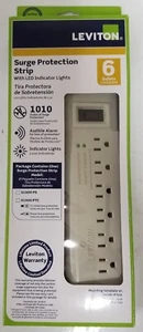 LEVITON S1000-PS Striscia di Uscita Protetta da Sovratensioni 6 Uscite Indicatore Luci LED - Foto 1 di 3
