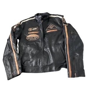 Solo NY leather wear black motorcycle jacket men’s size medium - Picture 1 of 6