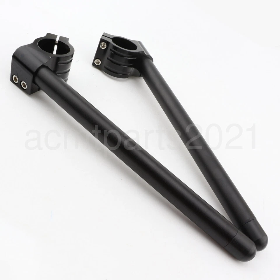 Black 33mm 7/8" Clip-Ons Handlebars For Honda Yamaha Suzuki Kawasaki Motorcycle - Image 1 of 4