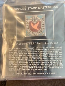 CLOISONNE STAMP MASTERPIECE BRONZE STAMPS CSM-36 SWITZERLAND SCOTT No.3L1 - Bild 1 von 4