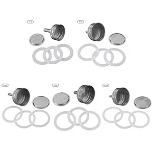 5Pc Stainless Steel Round Filters Plate Funnel w/Silicone Gasket for Coffee Pot - Picture 1 of 37