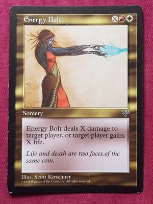 Magic The Gathering MIRAGE ENERGY BOLT red/white card MTG - Image 1 of 2