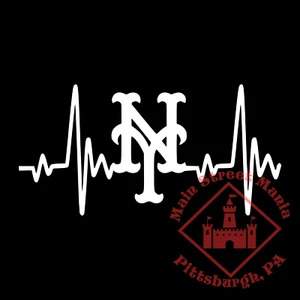 New York Mets Heartbeat Sticker Decal MLB Baseball FREE TRACKED SHIPPING - Picture 1 of 6