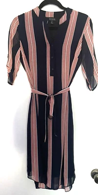 *EN FOCUS STUDIO* Vestido Feminino 6 Listrado Forrado Macio Transparente Concha Respirável Fluxo - Imagem 1 de 4