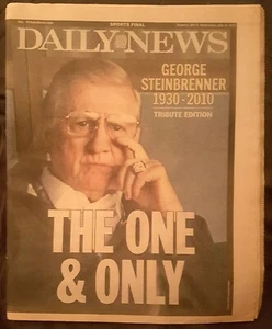 GEORGE STEINBRENNER NEW YORK DAILY NEWS 2010 TRIBUTE EDITION NEWSPAPER - Picture 1 of 2