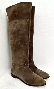 Barneys New York braune Wildleder hohe Overknee Stiefel Manschette Nieten Damen 6,5 EUR 37 - Bild 1 von 23