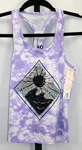 So Tank Top NWT girl's Size M(8) Purple & White with Reversible Sequin Design - Picture 1 of 5