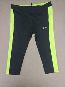 Damen schwarz & gelb Nike Dri-Fit Capri Leggings Größe Large - Bild 1 von 3