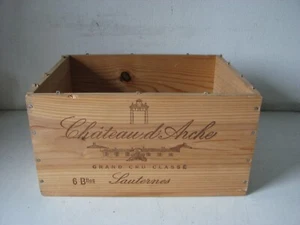 CASSA/CASSETTA IN LEGNO PER BOTTIGLIE CHATEAU D'ARCHE SAUTERNES - Imagen 1 de 8