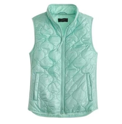 J. CREW Women's Size S Lightweight Quilted Layering Vest Primaloft Green NWT - image 1 of 4