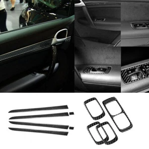 10Pcs Carbon Fiber Interior Door Control Cover Trim For Porsche Cayenne 2003-10 - Picture 1 of 18