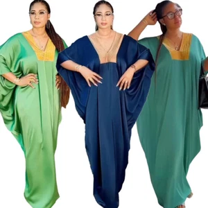 Maxi Vestido para Mujeres Africanas Kaftán Abaya Dubai Suelto Islámico Marroquí Vestido Cóctel - Imagen 1 de 38