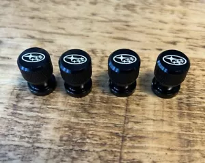 4x Subaru Impreza Wrx Forester Legacy Metal Dust Cap Accessories Black - Picture 1 of 1